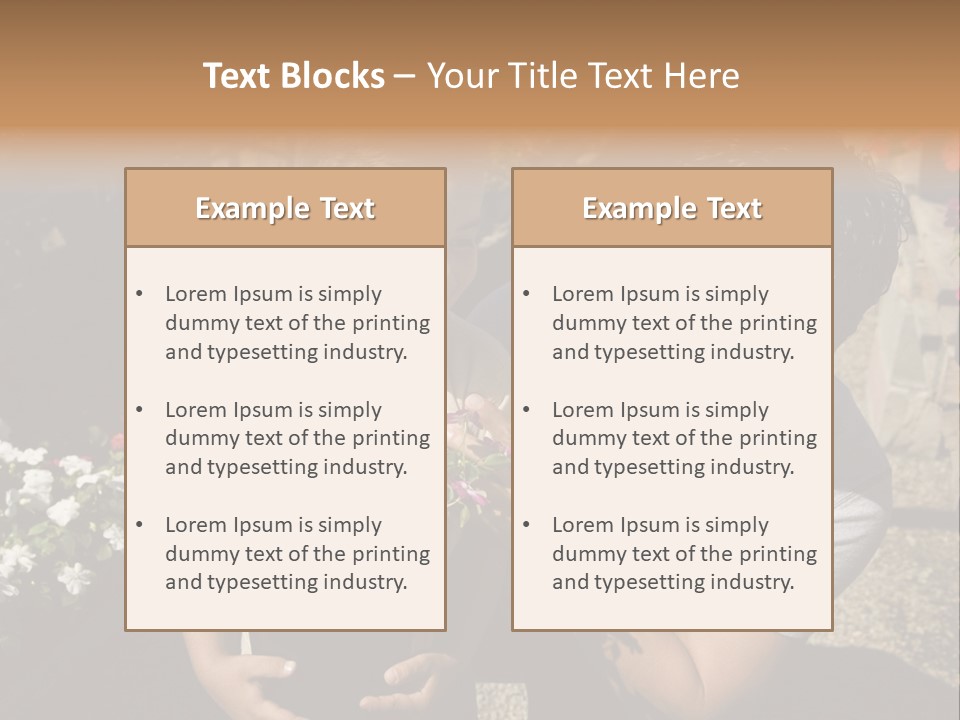 A Man Holding A Child In A Flower Shop PowerPoint Template
