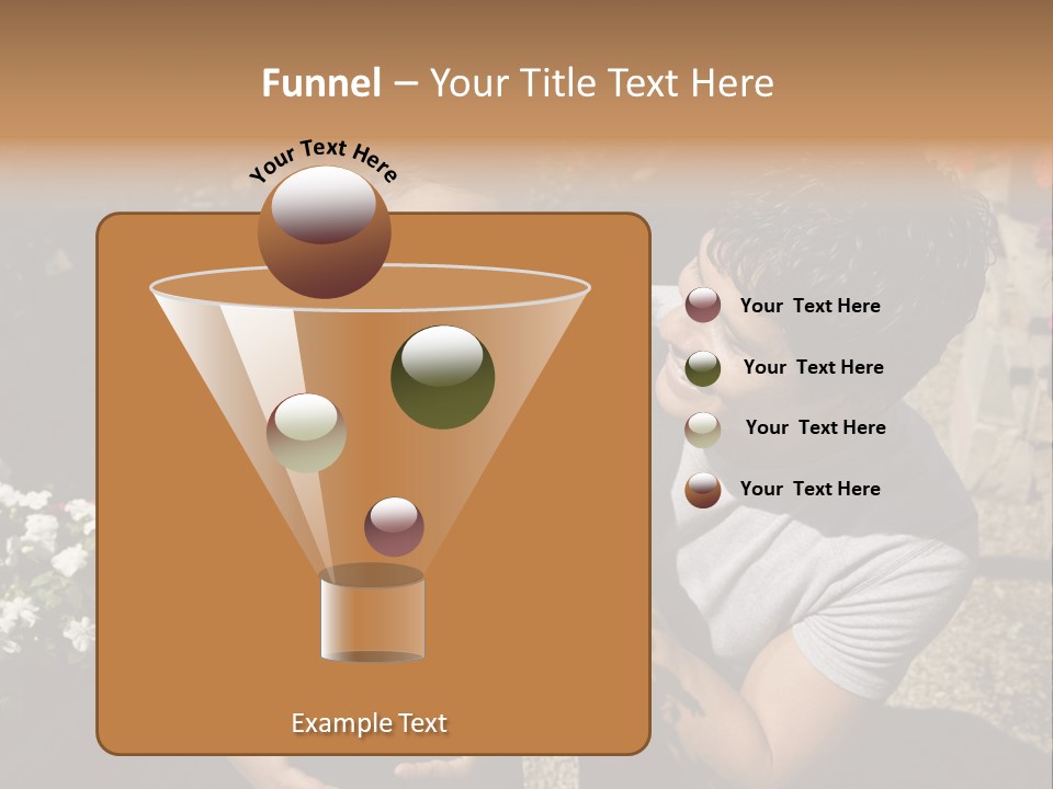 A Man Holding A Child In A Flower Shop PowerPoint Template