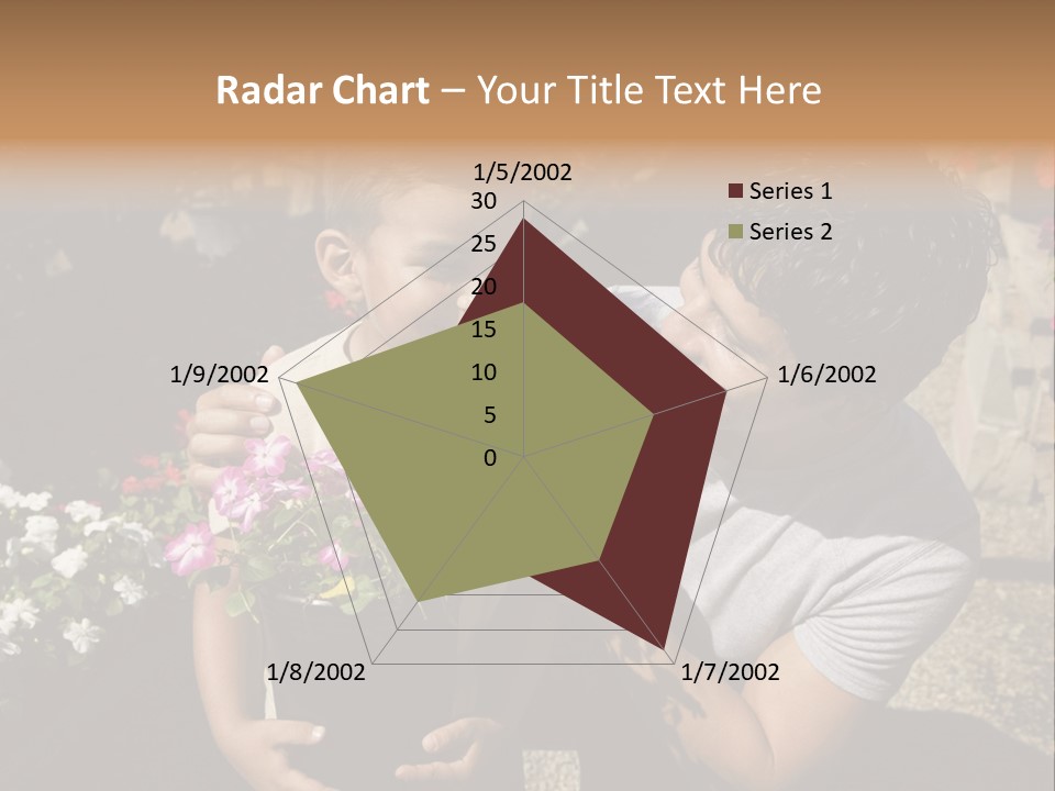 A Man Holding A Child In A Flower Shop PowerPoint Template
