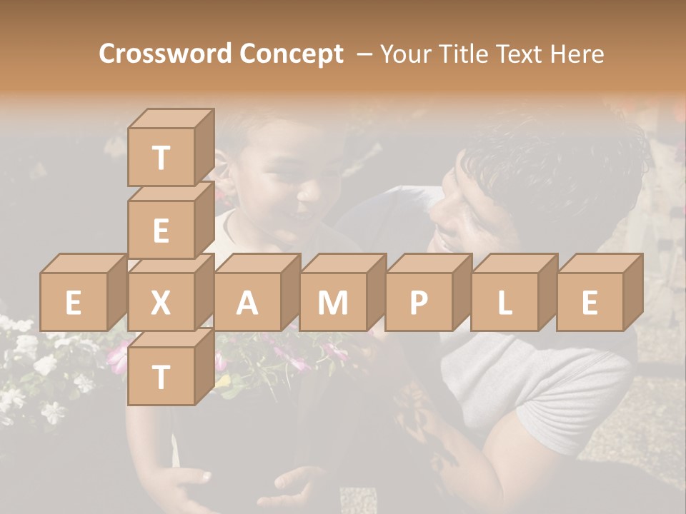 A Man Holding A Child In A Flower Shop PowerPoint Template