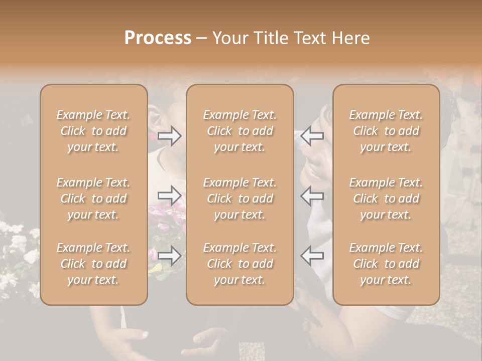 A Man Holding A Child In A Flower Shop PowerPoint Template