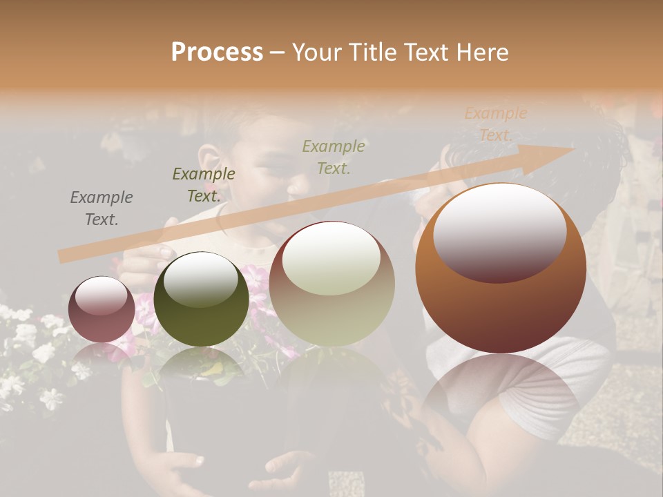 A Man Holding A Child In A Flower Shop PowerPoint Template