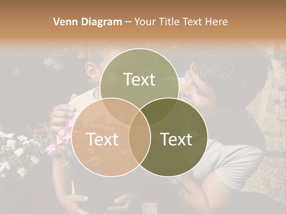 A Man Holding A Child In A Flower Shop PowerPoint Template