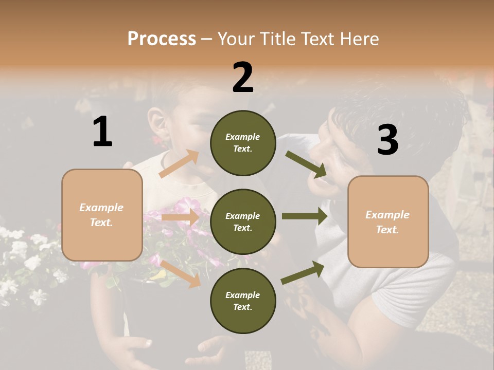A Man Holding A Child In A Flower Shop PowerPoint Template