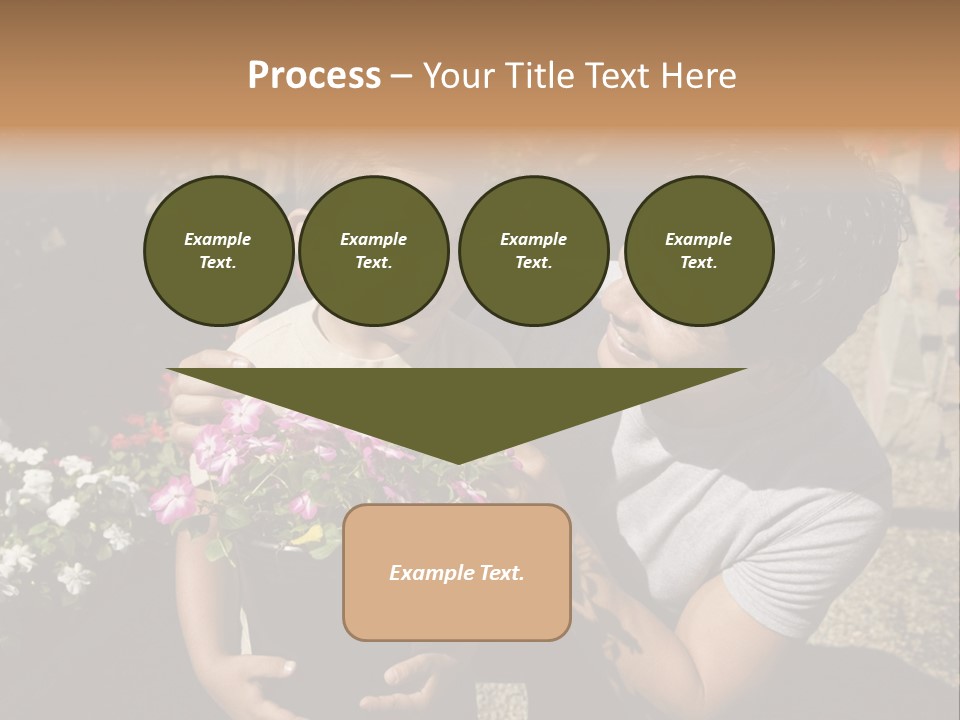 A Man Holding A Child In A Flower Shop PowerPoint Template