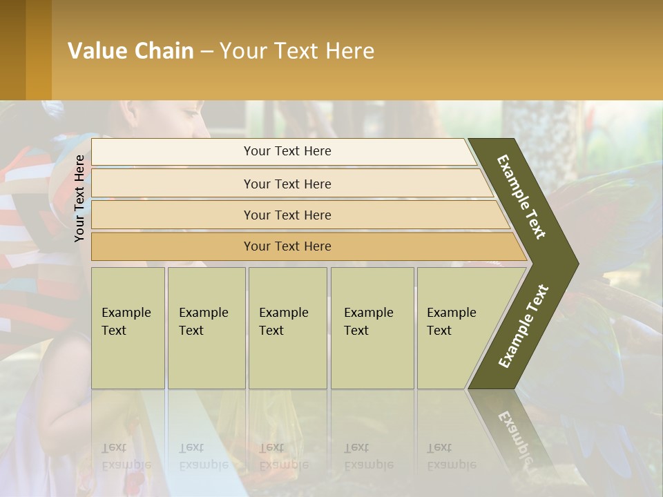 A Woman Holding A Child And Feeding A Parrot PowerPoint Template