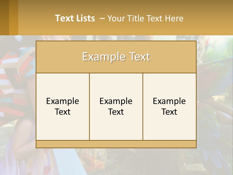 A Woman Holding A Child And Feeding A Parrot PowerPoint Template