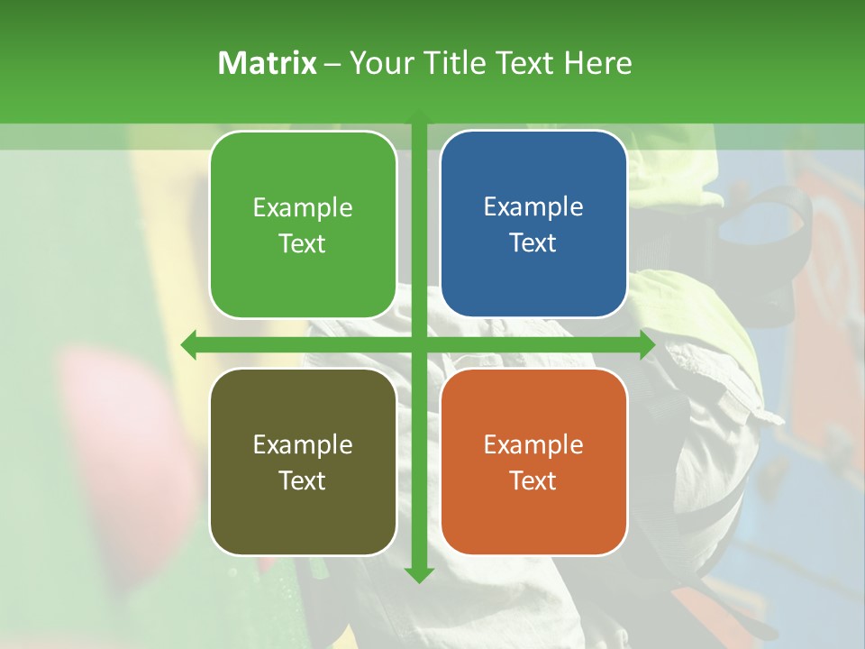 A Young Boy Climbing Up The Side Of A Climbing Wall PowerPoint Template