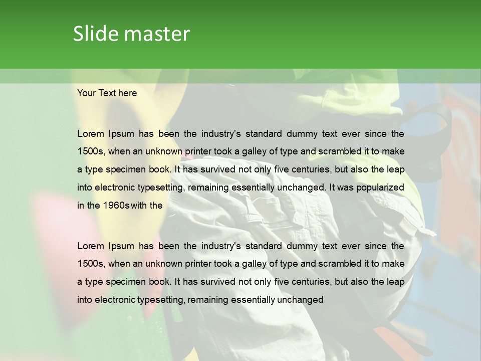 A Young Boy Climbing Up The Side Of A Climbing Wall PowerPoint Template