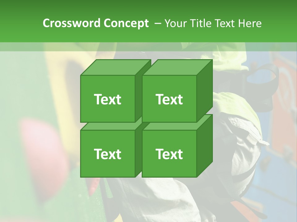 A Young Boy Climbing Up The Side Of A Climbing Wall PowerPoint Template