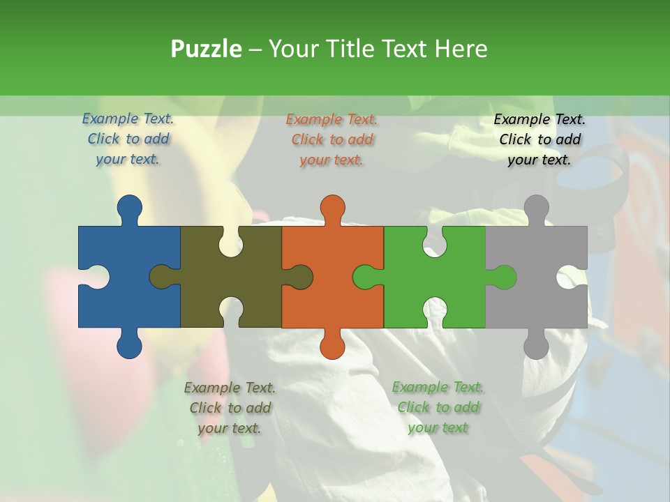 A Young Boy Climbing Up The Side Of A Climbing Wall PowerPoint Template