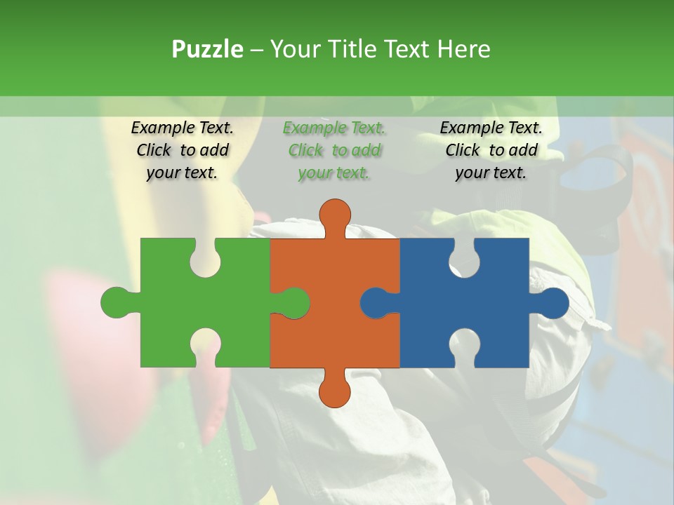 A Young Boy Climbing Up The Side Of A Climbing Wall PowerPoint Template