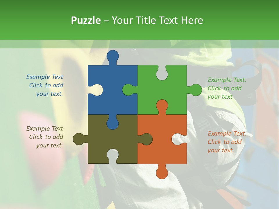 A Young Boy Climbing Up The Side Of A Climbing Wall PowerPoint Template