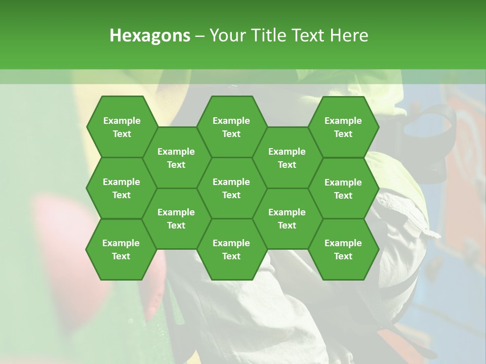 A Young Boy Climbing Up The Side Of A Climbing Wall PowerPoint Template