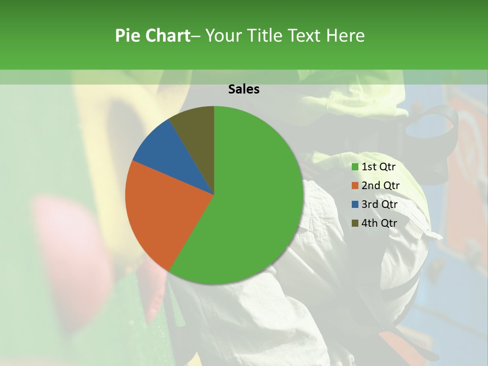 A Young Boy Climbing Up The Side Of A Climbing Wall PowerPoint Template