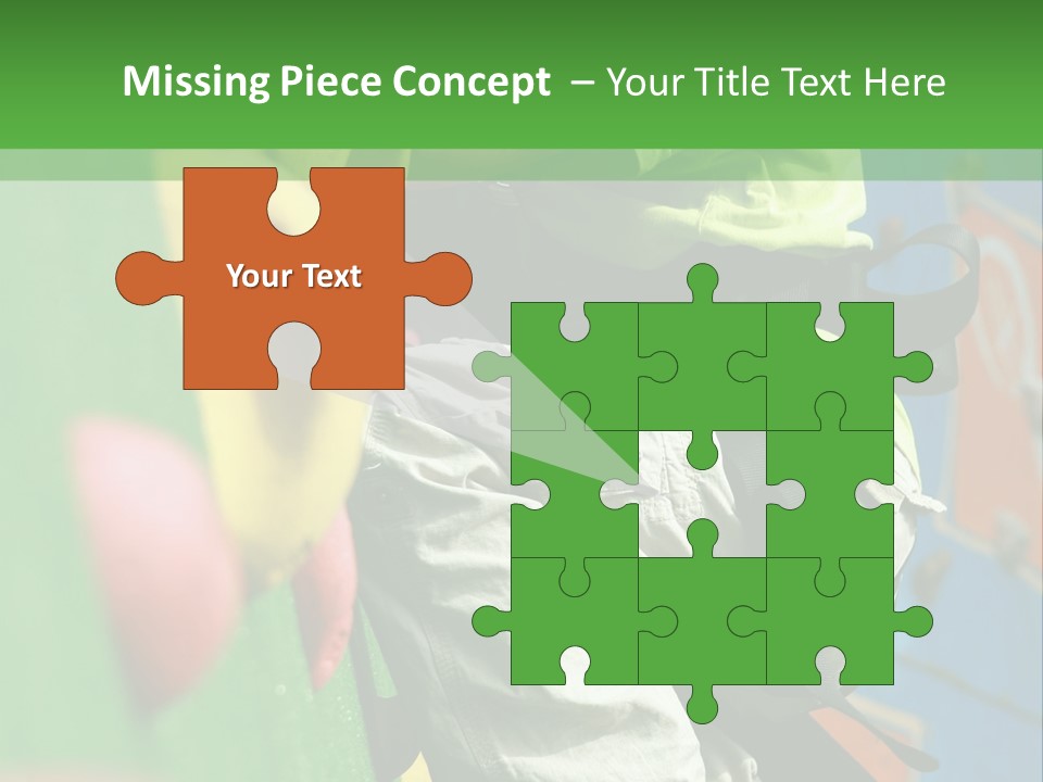 A Young Boy Climbing Up The Side Of A Climbing Wall PowerPoint Template