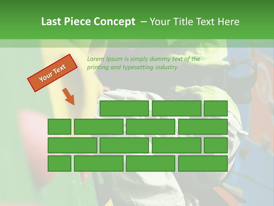 A Young Boy Climbing Up The Side Of A Climbing Wall PowerPoint Template