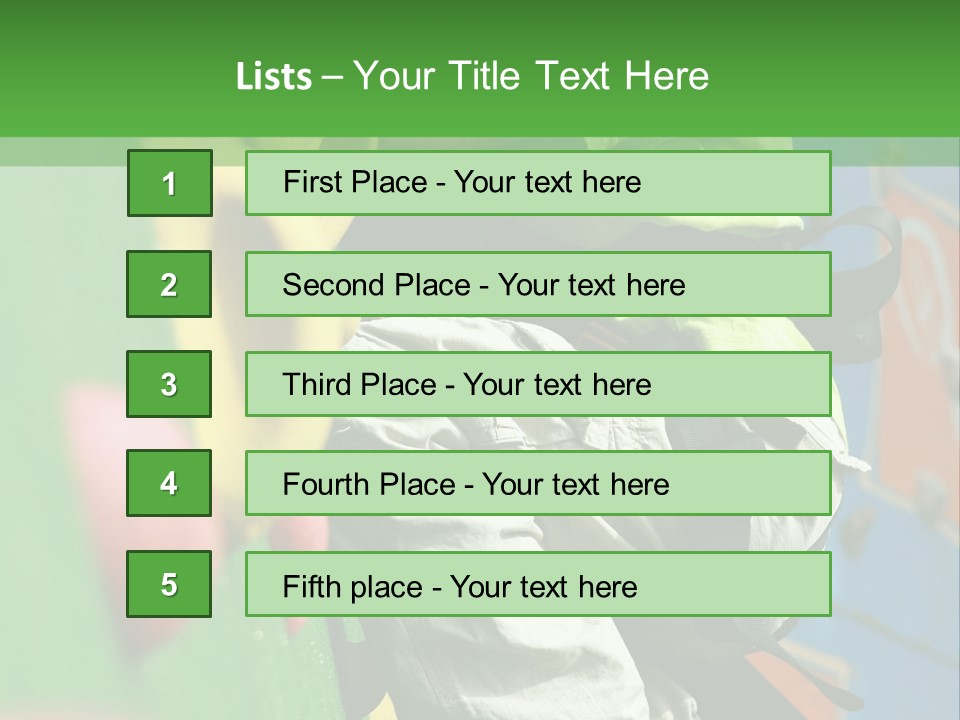 A Young Boy Climbing Up The Side Of A Climbing Wall PowerPoint Template