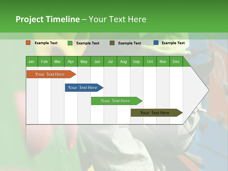 A Young Boy Climbing Up The Side Of A Climbing Wall PowerPoint Template