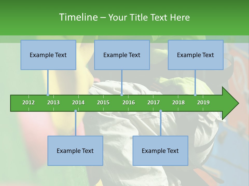 A Young Boy Climbing Up The Side Of A Climbing Wall PowerPoint Template