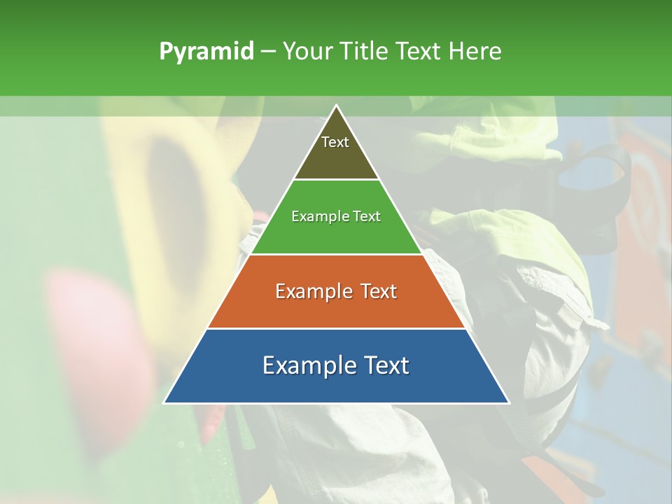 A Young Boy Climbing Up The Side Of A Climbing Wall PowerPoint Template