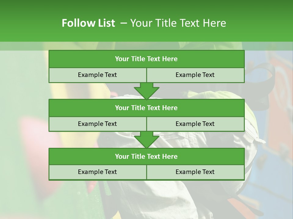 A Young Boy Climbing Up The Side Of A Climbing Wall PowerPoint Template