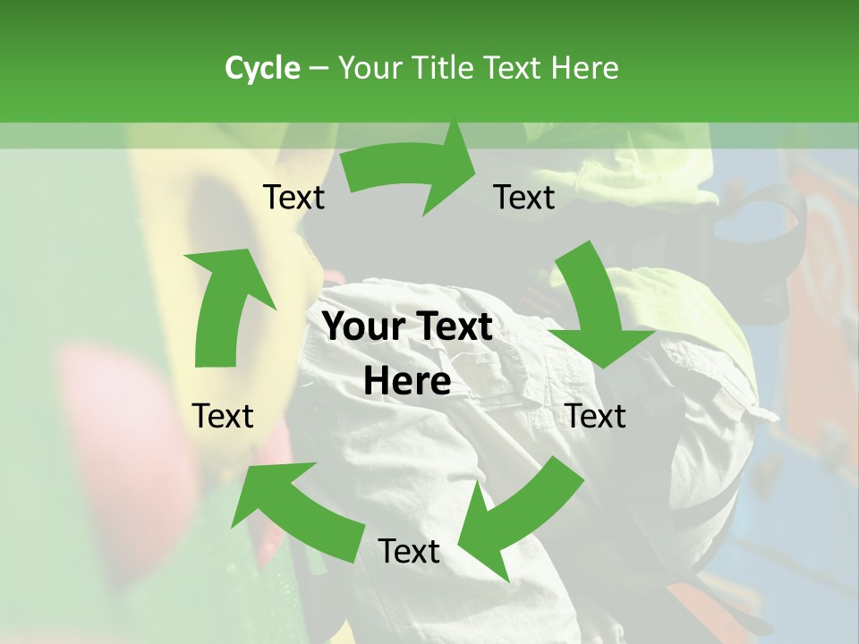 A Young Boy Climbing Up The Side Of A Climbing Wall PowerPoint Template