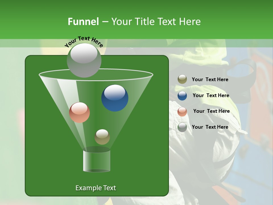 A Young Boy Climbing Up The Side Of A Climbing Wall PowerPoint Template