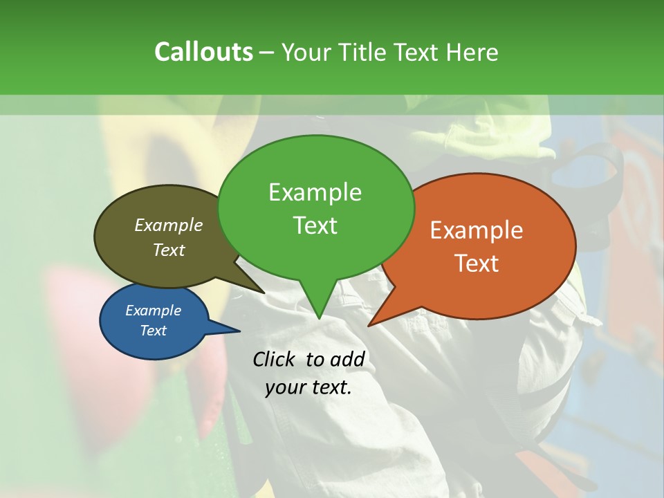 A Young Boy Climbing Up The Side Of A Climbing Wall PowerPoint Template