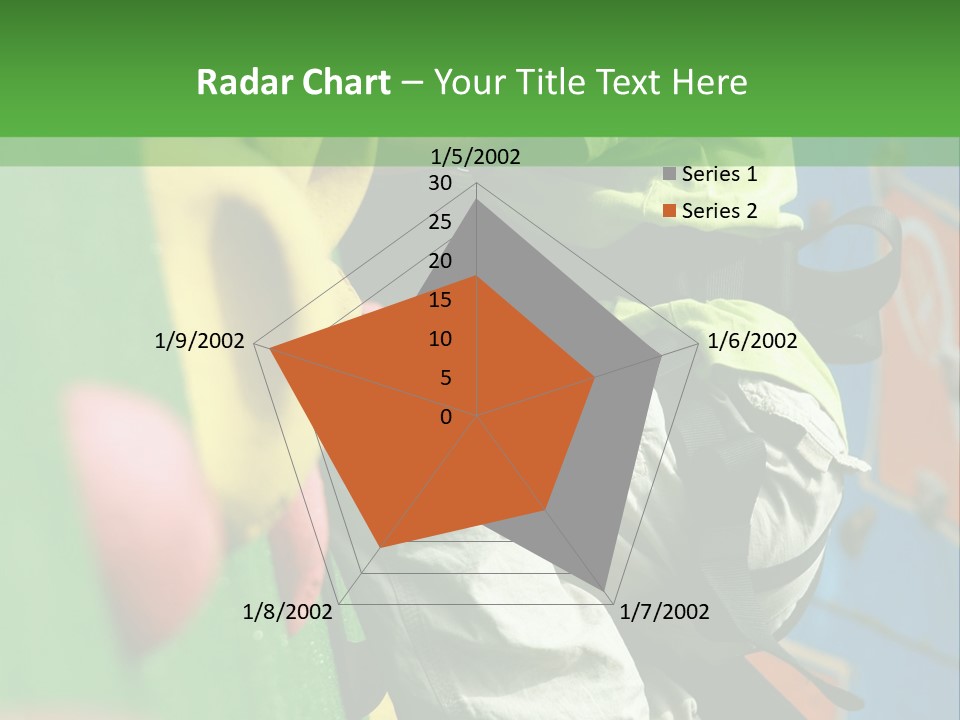 A Young Boy Climbing Up The Side Of A Climbing Wall PowerPoint Template