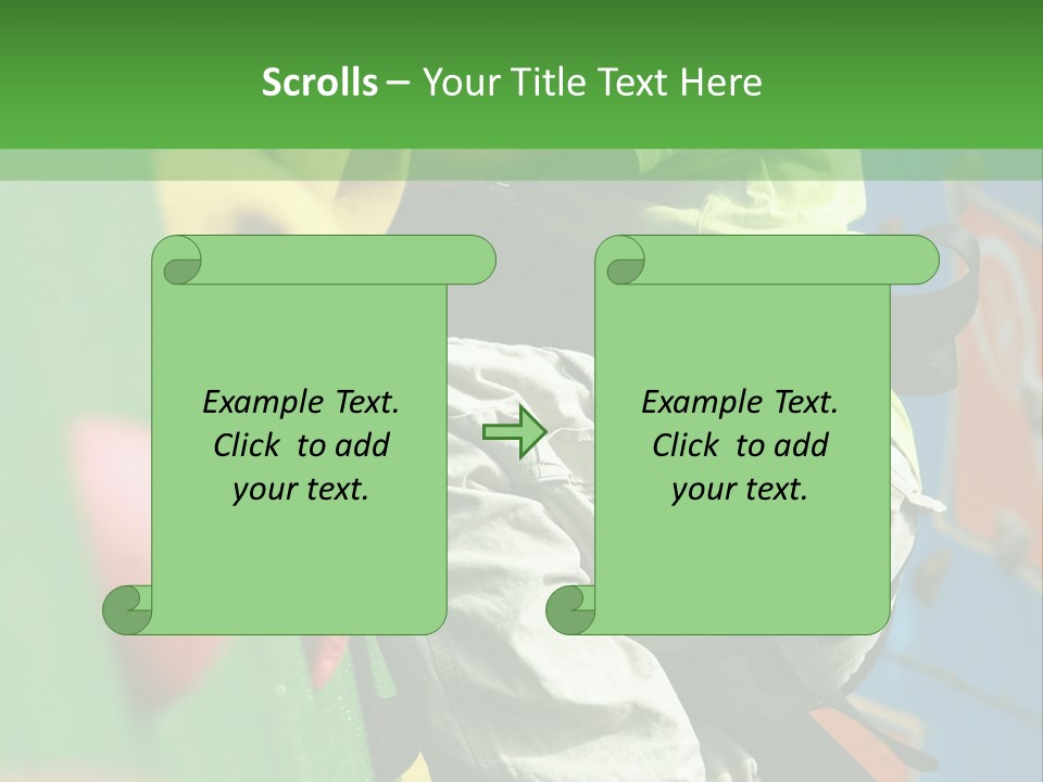 A Young Boy Climbing Up The Side Of A Climbing Wall PowerPoint Template