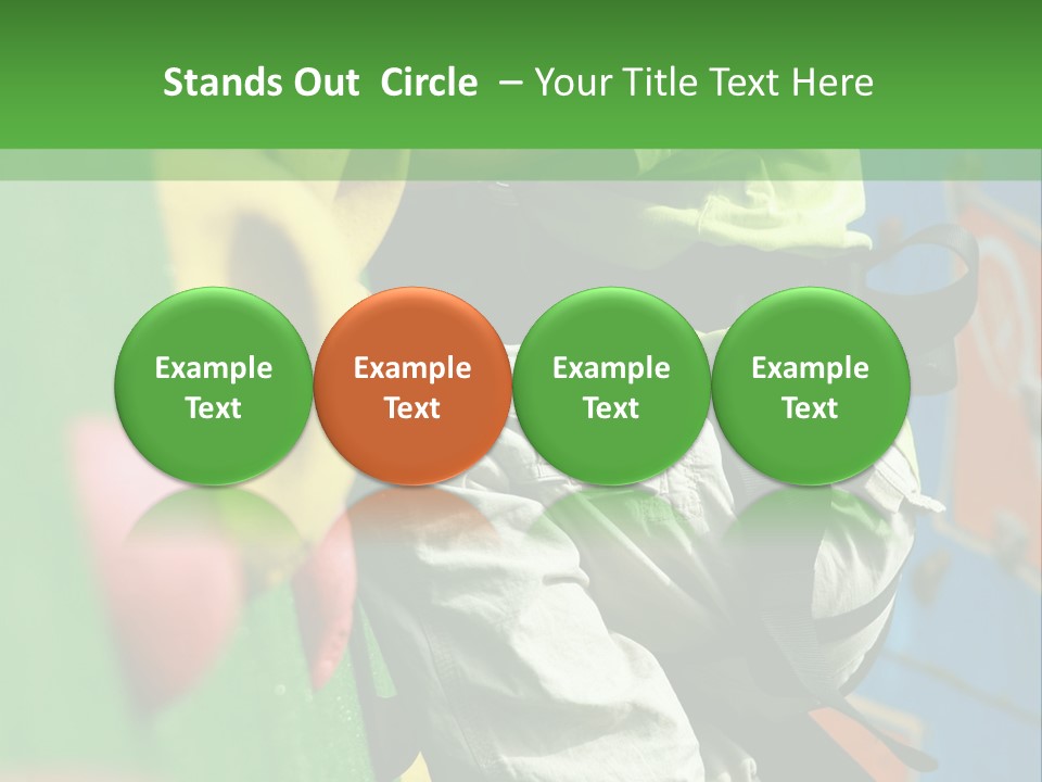 A Young Boy Climbing Up The Side Of A Climbing Wall PowerPoint Template