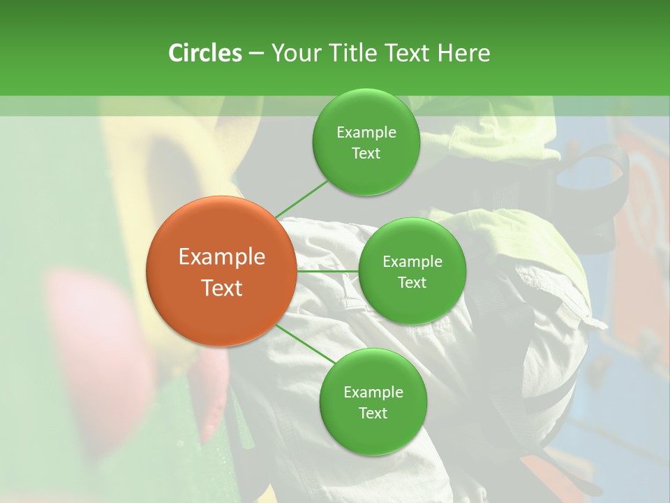 A Young Boy Climbing Up The Side Of A Climbing Wall PowerPoint Template