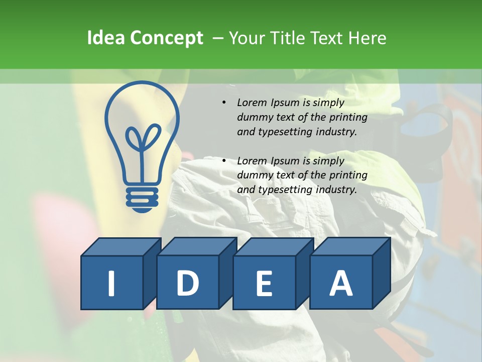 A Young Boy Climbing Up The Side Of A Climbing Wall PowerPoint Template