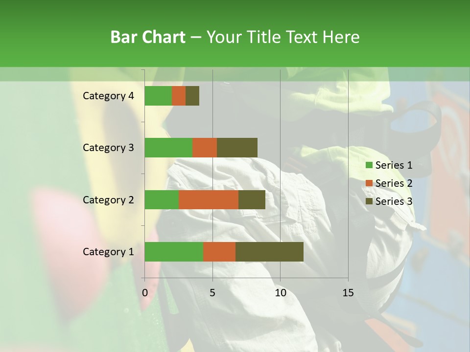 A Young Boy Climbing Up The Side Of A Climbing Wall PowerPoint Template