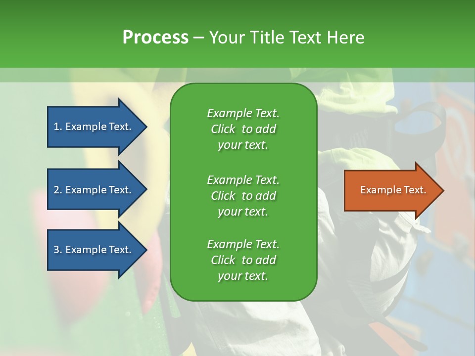 A Young Boy Climbing Up The Side Of A Climbing Wall PowerPoint Template