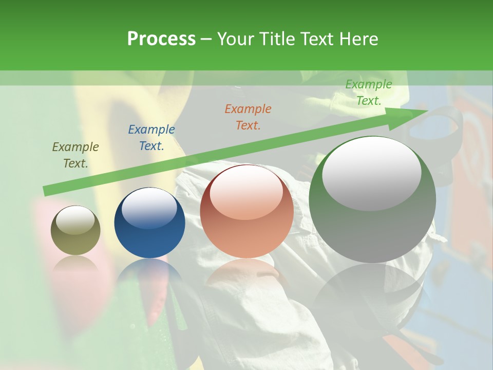 A Young Boy Climbing Up The Side Of A Climbing Wall PowerPoint Template