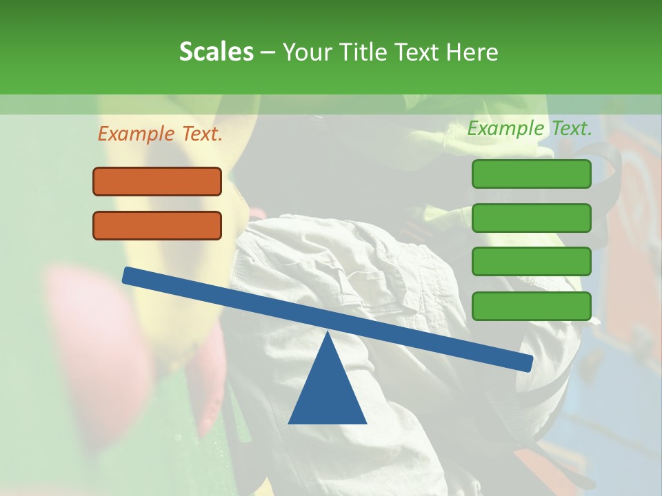 A Young Boy Climbing Up The Side Of A Climbing Wall PowerPoint Template