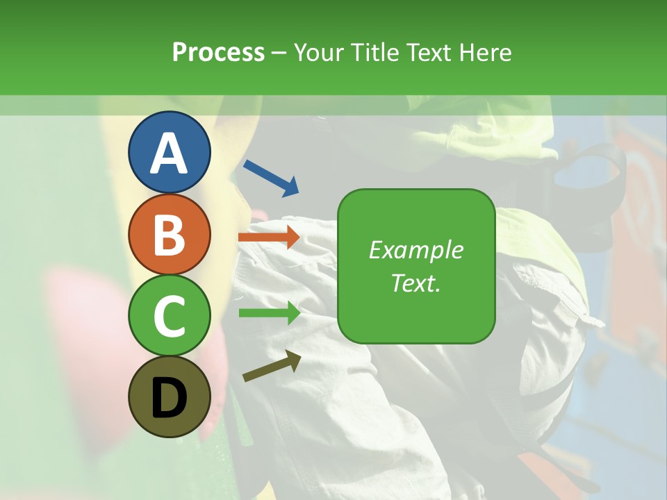 A Young Boy Climbing Up The Side Of A Climbing Wall PowerPoint Template