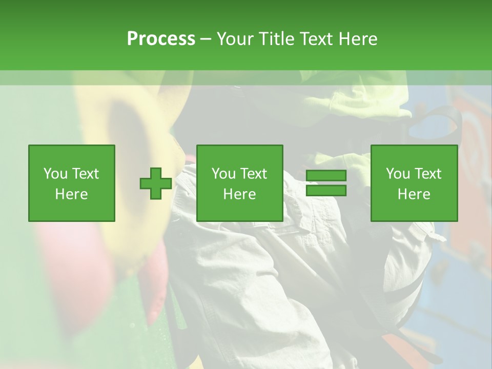 A Young Boy Climbing Up The Side Of A Climbing Wall PowerPoint Template