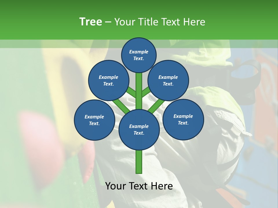 A Young Boy Climbing Up The Side Of A Climbing Wall PowerPoint Template