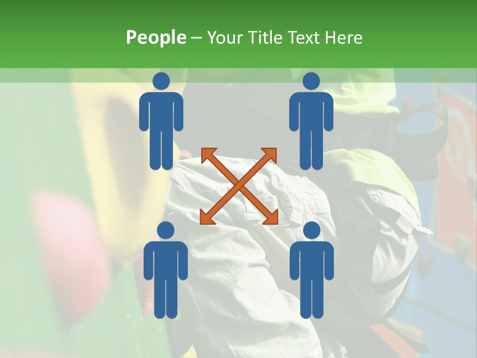 A Young Boy Climbing Up The Side Of A Climbing Wall PowerPoint Template