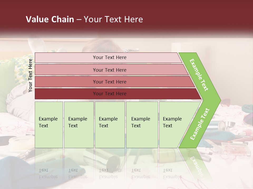 A Girl Laying On A Bed With Lots Of Personal Items PowerPoint Template