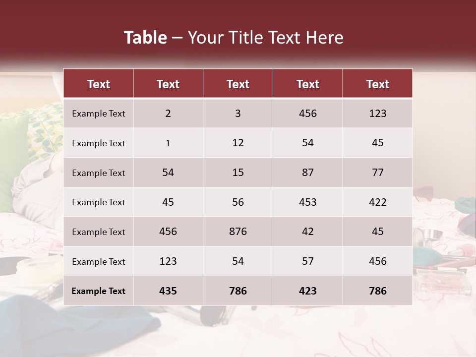 A Girl Laying On A Bed With Lots Of Personal Items PowerPoint Template