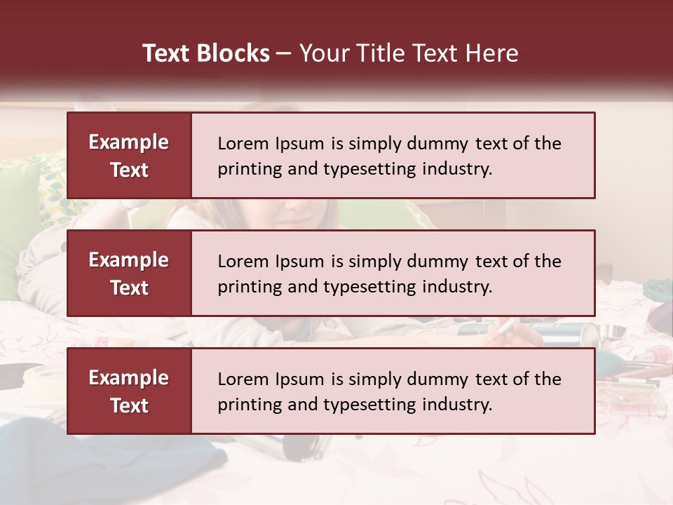 A Girl Laying On A Bed With Lots Of Personal Items PowerPoint Template