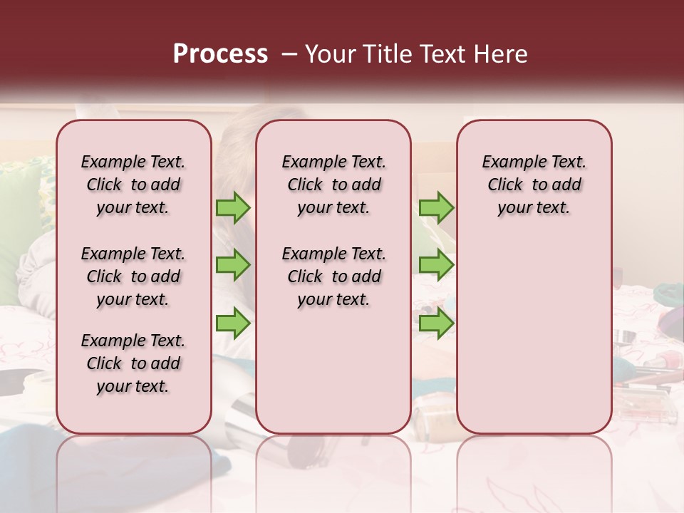 A Girl Laying On A Bed With Lots Of Personal Items PowerPoint Template