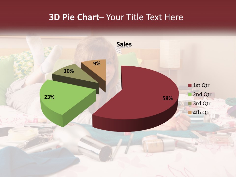 A Girl Laying On A Bed With Lots Of Personal Items PowerPoint Template