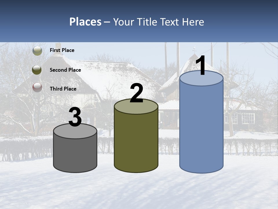 A Snow Covered Field With A House In The Background PowerPoint Template