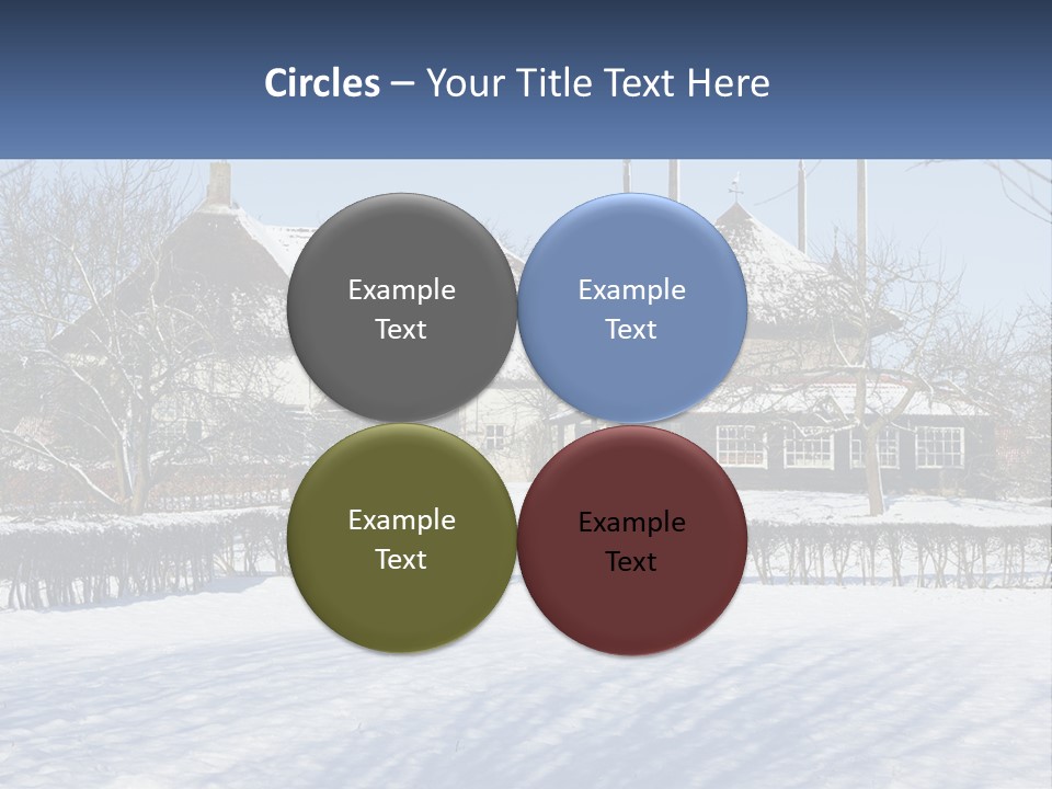 A Snow Covered Field With A House In The Background PowerPoint Template