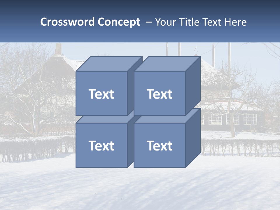 A Snow Covered Field With A House In The Background PowerPoint Template